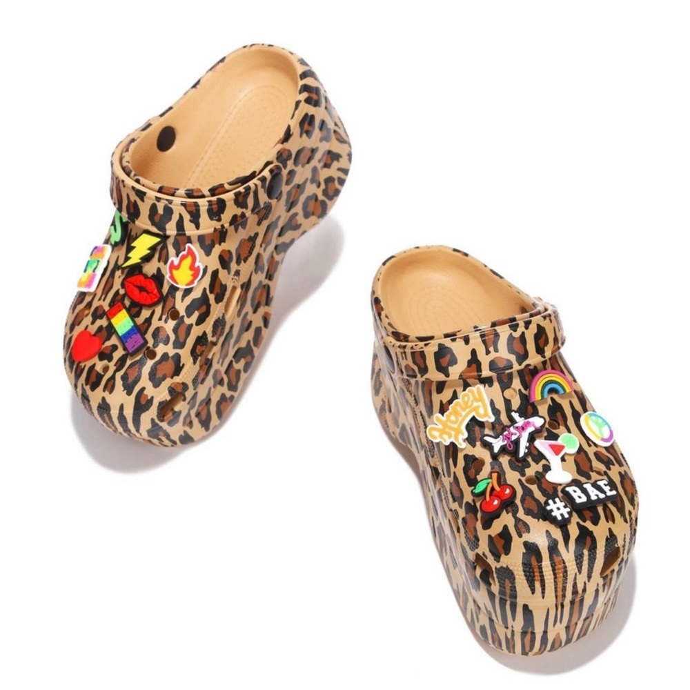 Read description Please 💕 Leopard Clog Sandal Platform Wedge High Heel